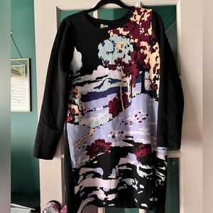 Maeve Scenic Print Black Dress